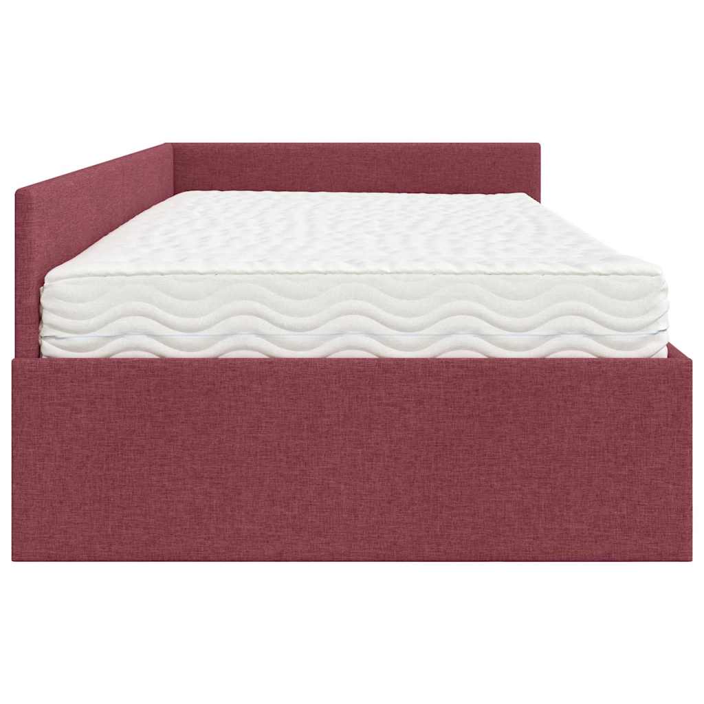 Hoekbedframe met Matras Anders met hoofdeinde 2 pcs Rood Stof is nu te koop bij PeponiXL, paradijselijk wonen!