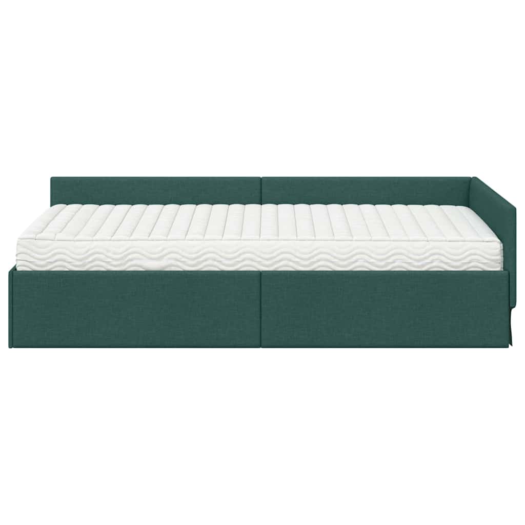 Hoekbedframe met Matras Anders met hoofdeinde 2 pcs Groen Stof is nu te koop bij PeponiXL, paradijselijk wonen!