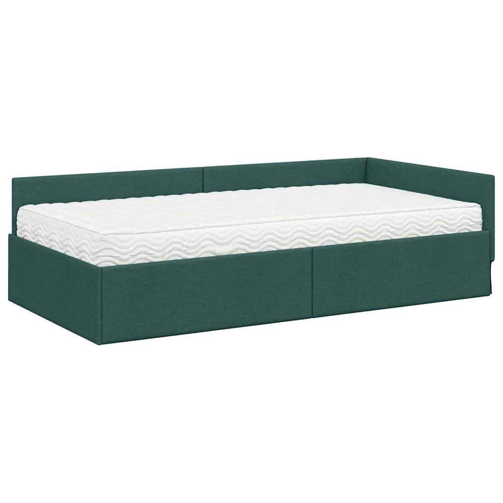 Hoekbedframe met Matras Anders met hoofdeinde 2 pcs Groen Stof is nu te koop bij PeponiXL, paradijselijk wonen!