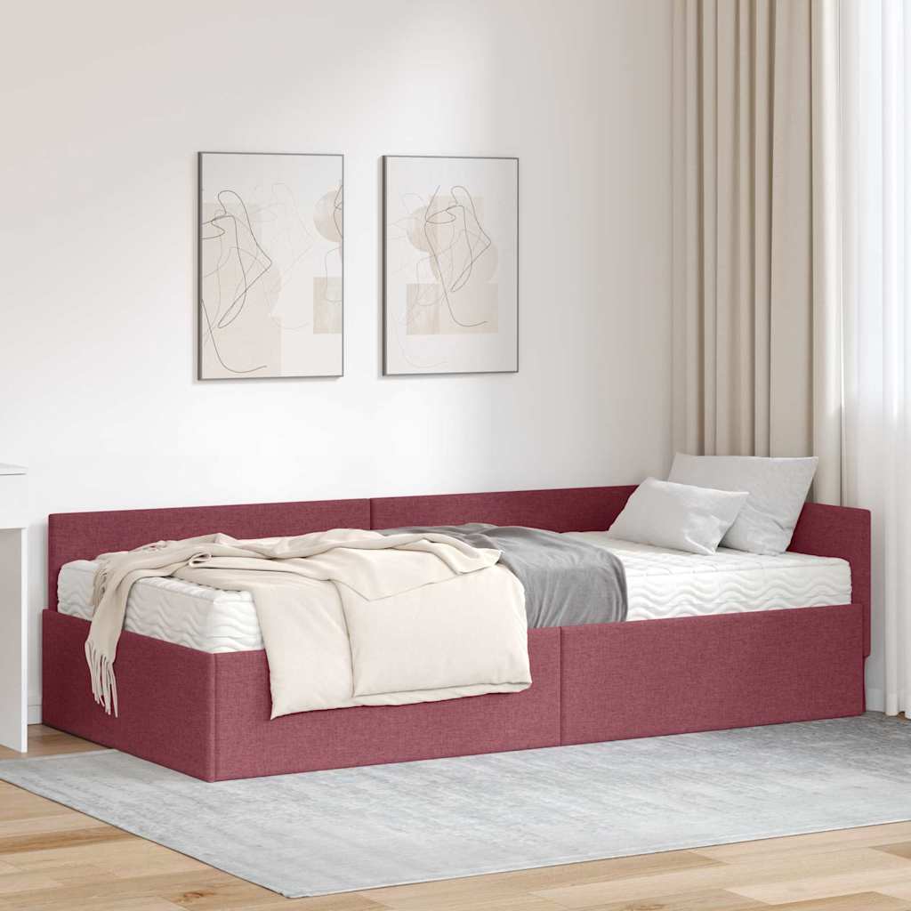 Hoekbedframe met Matras Anders met hoofdeinde 2 pcs Grijs Stof is nu te koop bij PeponiXL, paradijselijk wonen!