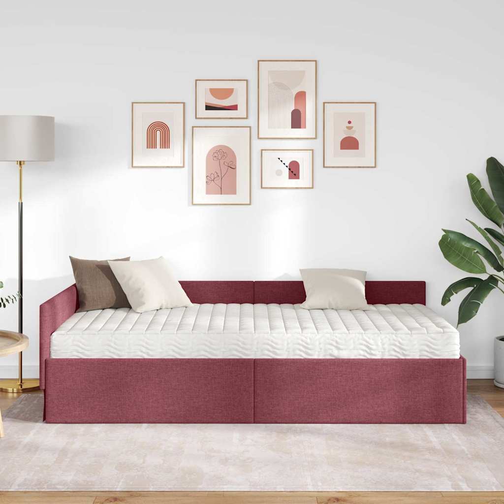Hoekbedframe met Matras Anders met hoofdeinde 2 pcs Grijs Stof is nu te koop bij PeponiXL, paradijselijk wonen!