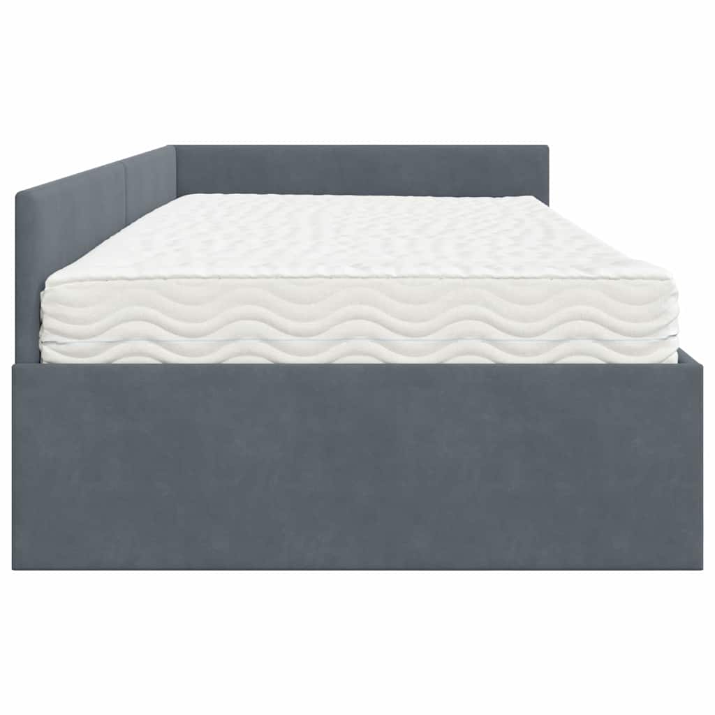 Hoekbedframe met Matras Anders 2 pcs Grijs Fluweel is nu te koop bij PeponiXL, paradijselijk wonen!