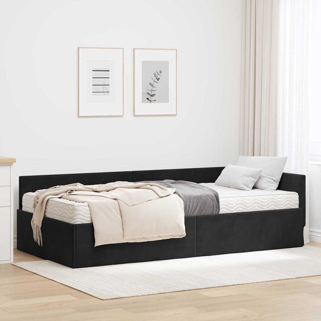 Hoekbedframe met Matras Anders 2 pcs Grijs Fluweel is nu te koop bij PeponiXL, paradijselijk wonen!