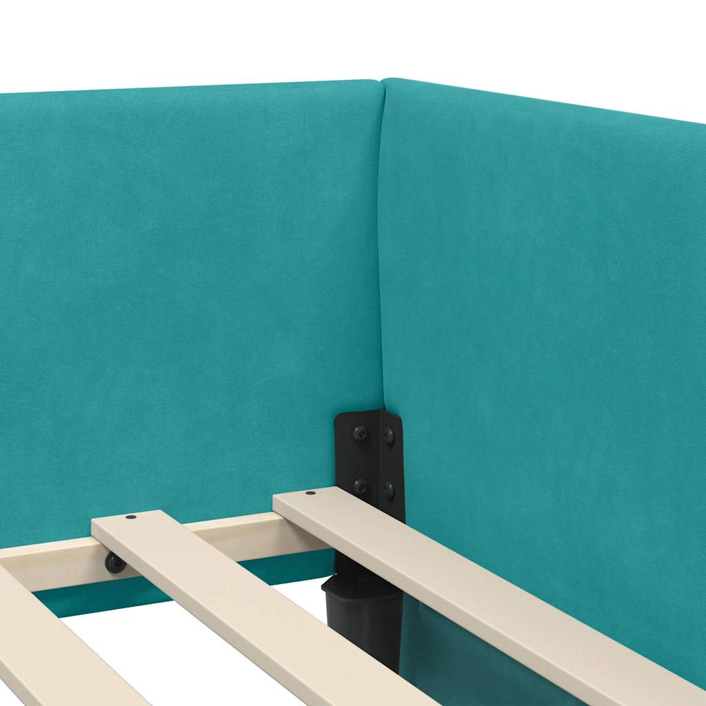Hoekbedframe met Matras Anders 2 pcs Groen Fluweel is nu te koop bij PeponiXL, paradijselijk wonen!