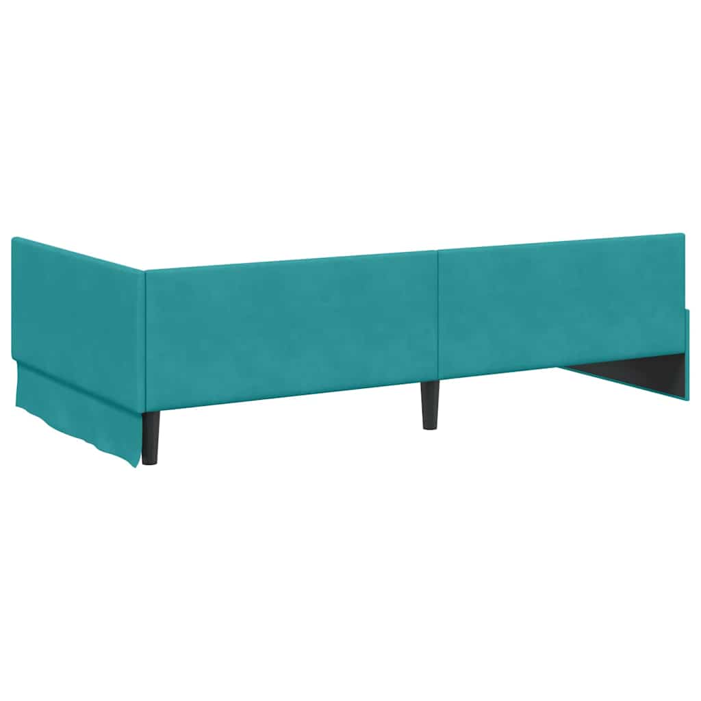 Hoekbedframe met Matras Anders 2 pcs Groen Fluweel is nu te koop bij PeponiXL, paradijselijk wonen!