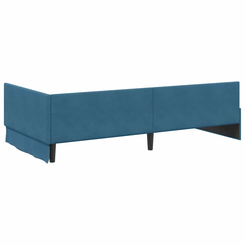 Hoekbedframe met Matras Anders 2 pcs Blauw Fluweel is nu te koop bij PeponiXL, paradijselijk wonen!