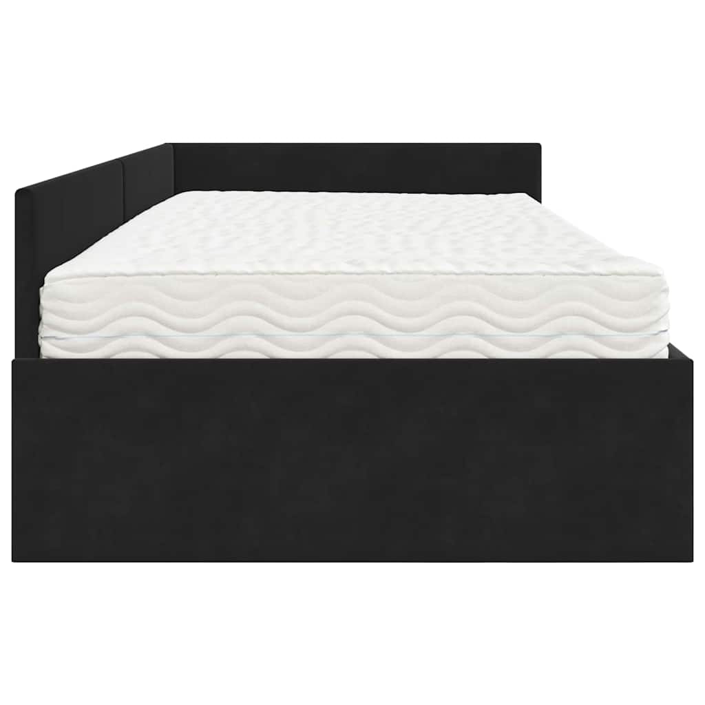 Hoekbedframe met Matras Anders 2 pcs Zwart Fluweel is nu te koop bij PeponiXL, paradijselijk wonen!