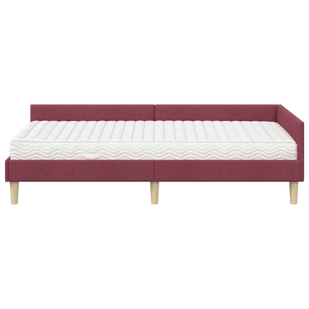 Hoekbedframe met Matras met matras 2 pcs Grijs Stof is nu te koop bij PeponiXL, paradijselijk wonen!