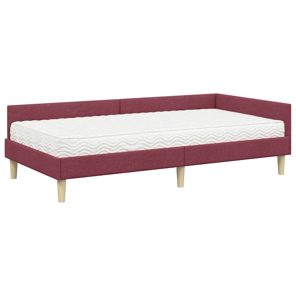 Hoekbedframe met Matras met matras 2 pcs Grijs Stof is nu te koop bij PeponiXL, paradijselijk wonen!