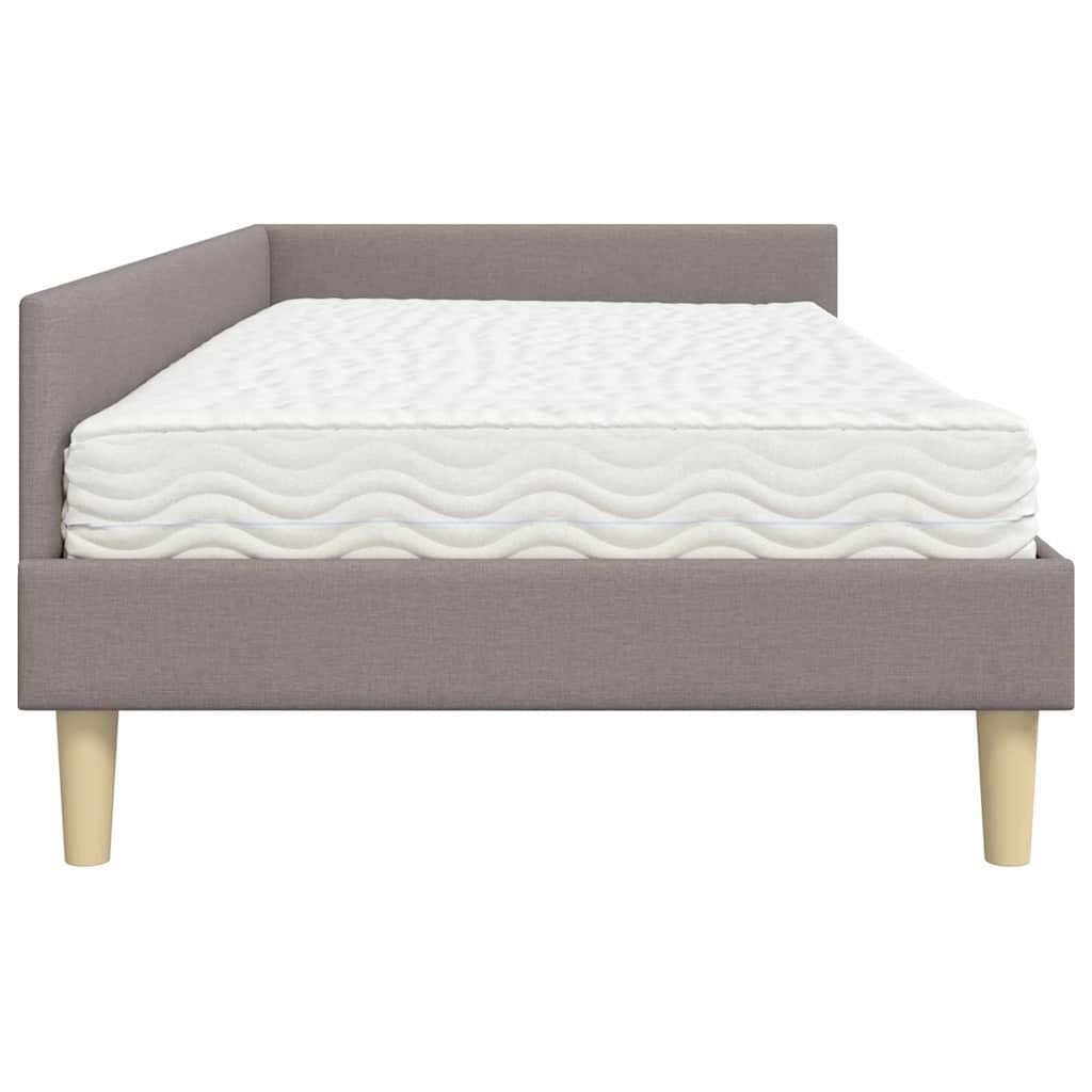Hoekbedframe met Matras Anders met hoofdeinde 2 st Taupe Stof