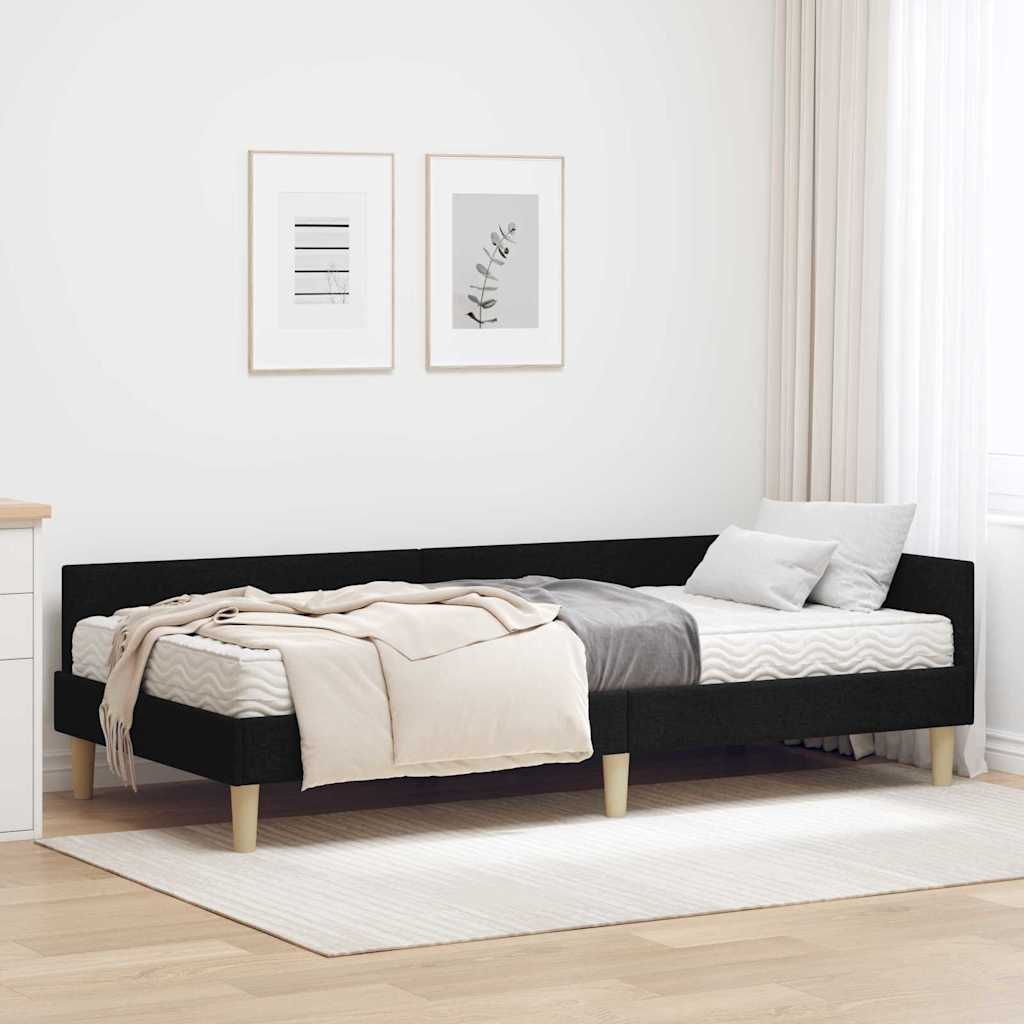 Hoekbedframe met Matras met matras 2 pcs Groen Stof is nu te koop bij PeponiXL, paradijselijk wonen!