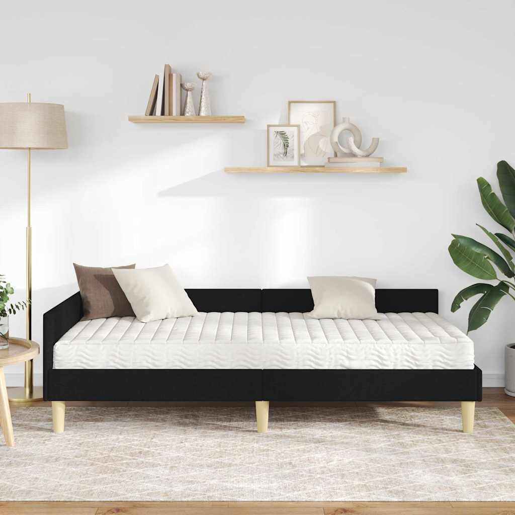 Hoekbedframe met Matras met matras 2 pcs Groen Stof is nu te koop bij PeponiXL, paradijselijk wonen!