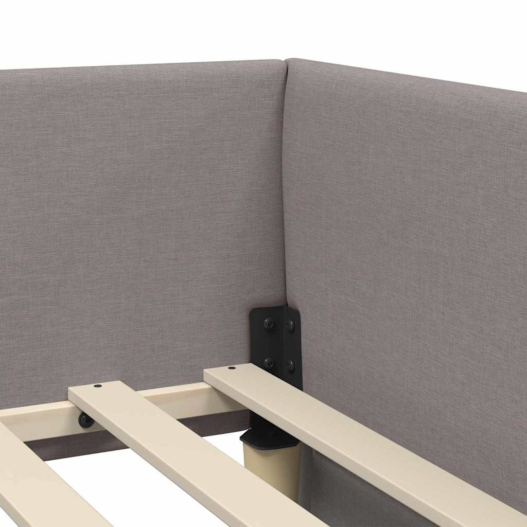 Hoekbedframe met Matras met matras 2 pcs Taupe Stof is nu te koop bij PeponiXL, paradijselijk wonen!