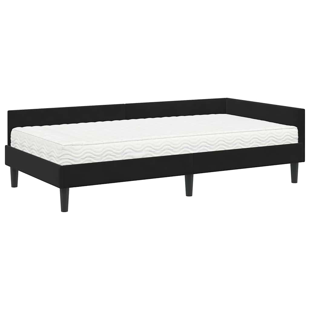 Hoekbedframe met Matras Anders 2 pcs Zwart Fluweel is nu te koop bij PeponiXL, paradijselijk wonen!