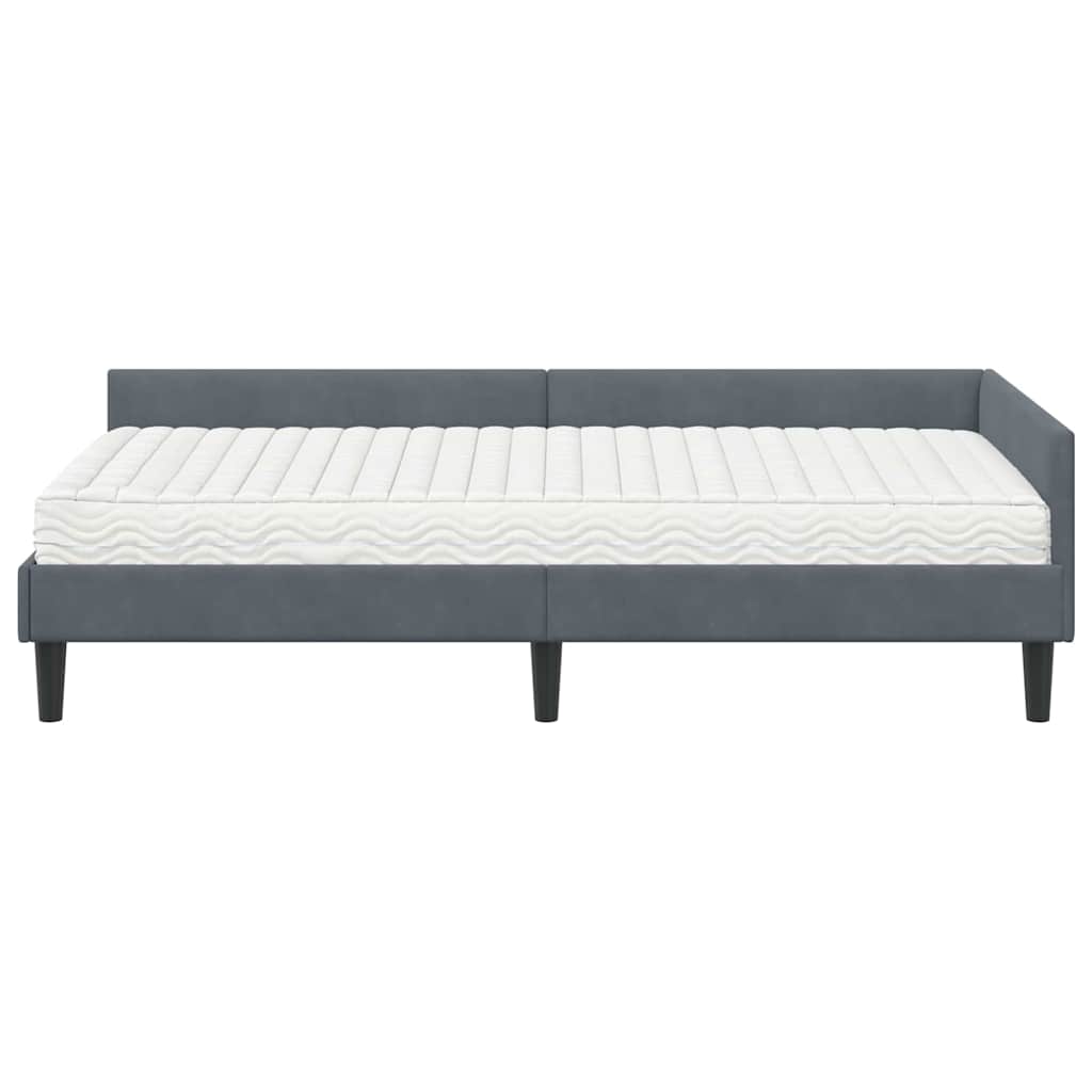Hoekbedframe met Matras Anders 2 pcs Grijs Fluweel is nu te koop bij PeponiXL, paradijselijk wonen!