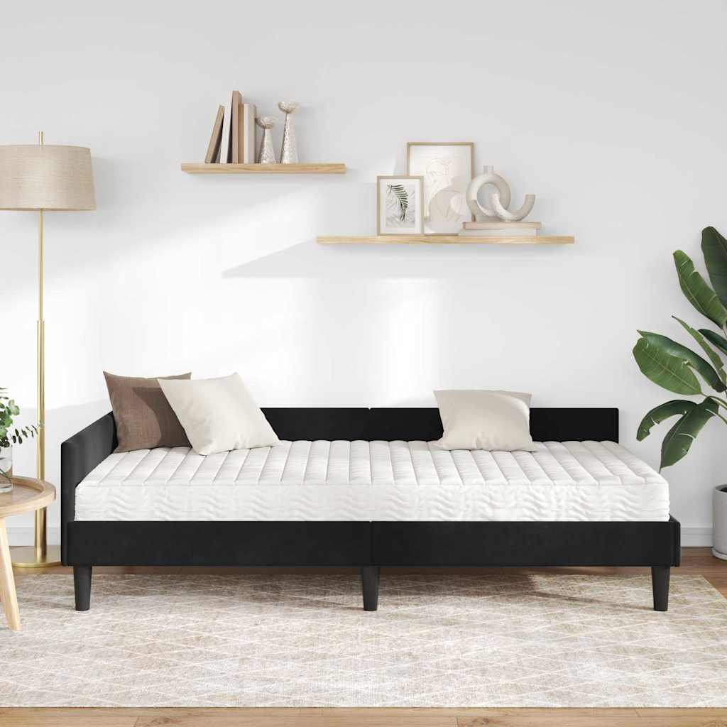 Hoekbedframe met Matras Anders 2 pcs Zwart Fluweel is nu te koop bij PeponiXL, paradijselijk wonen!