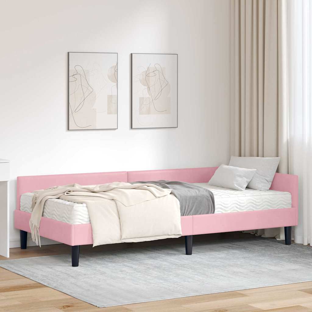 Hoekbedframe met Matras Anders 2 pcs Grijs Fluweel is nu te koop bij PeponiXL, paradijselijk wonen!