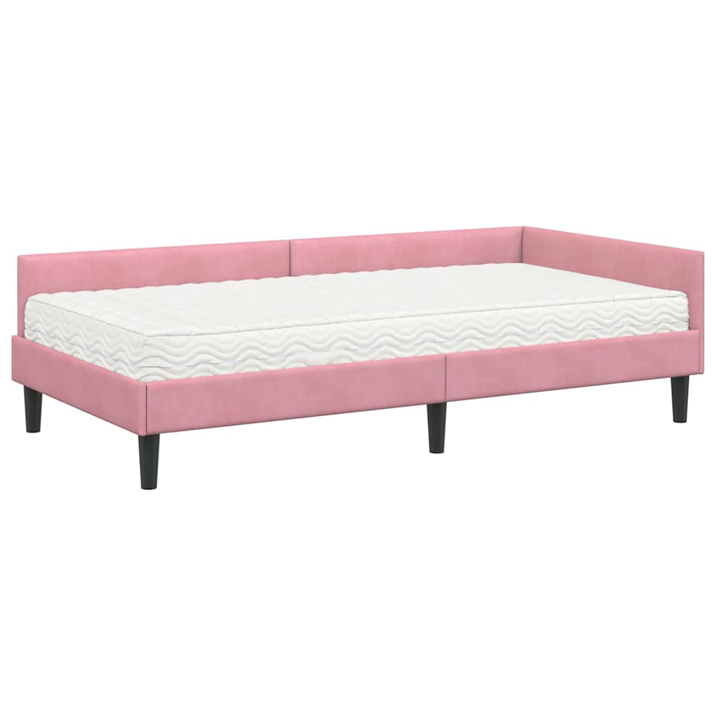 Hoekbedframe met Matras Anders 2 pcs Grijs Fluweel is nu te koop bij PeponiXL, paradijselijk wonen!