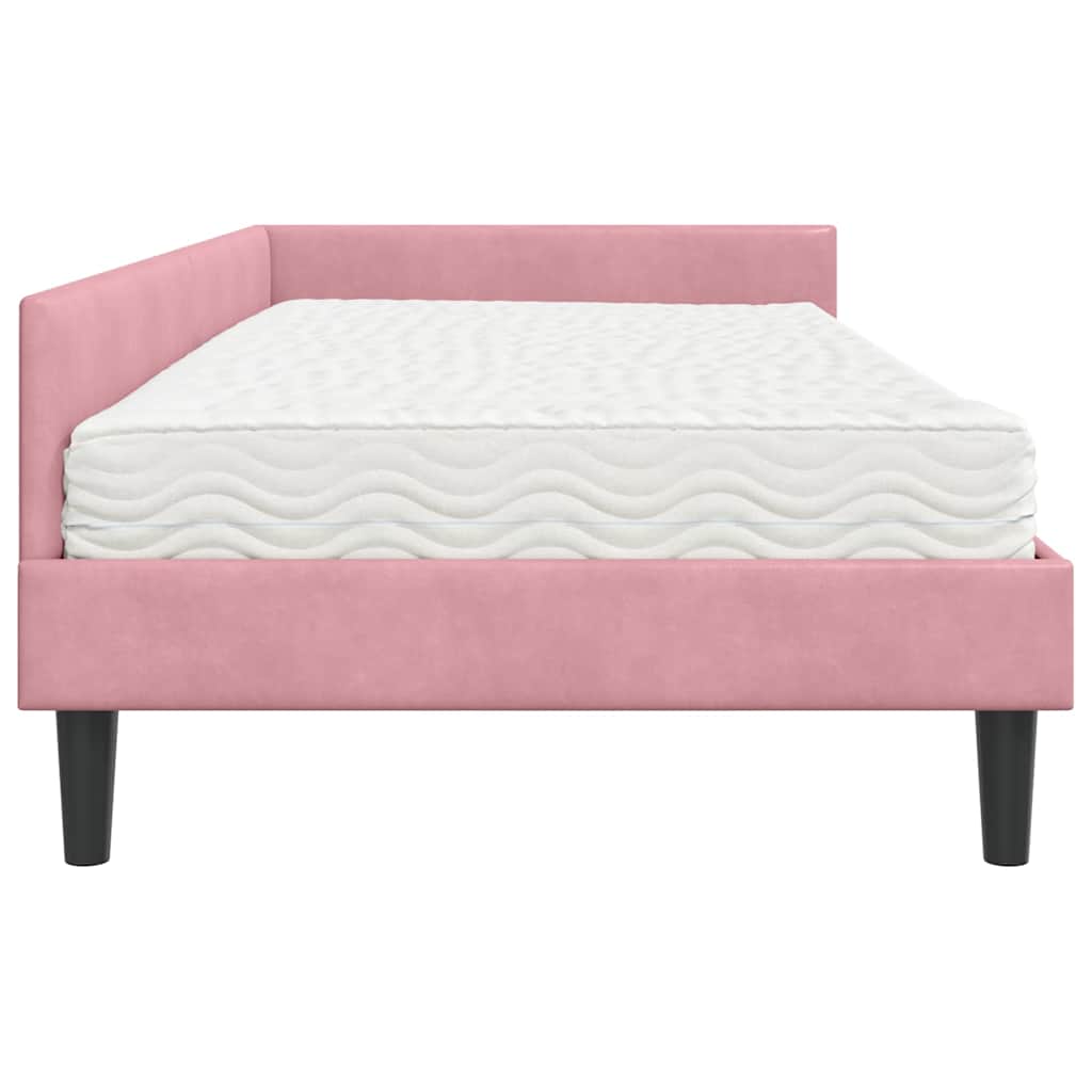 Hoekbedframe met Matras Anders 2 pcs Grijs Fluweel is nu te koop bij PeponiXL, paradijselijk wonen!