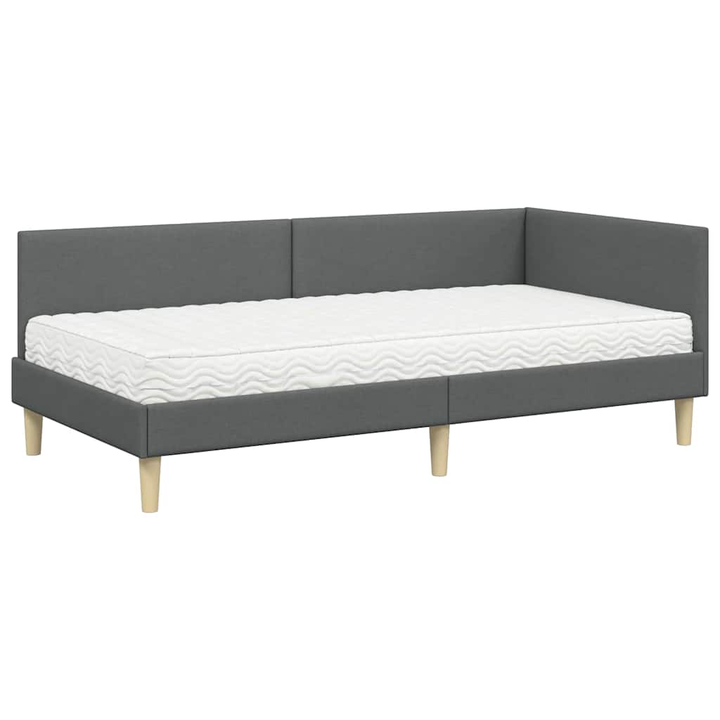 Hoekbedframe met Matras Anders met hoofdeinde 2 pcs Grijs Stof is nu te koop bij PeponiXL, paradijselijk wonen!