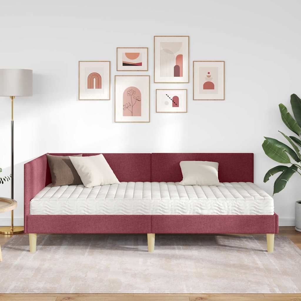 Hoekbedframe met Matras Anders met hoofdeinde 2 pcs Grijs Stof is nu te koop bij PeponiXL, paradijselijk wonen!