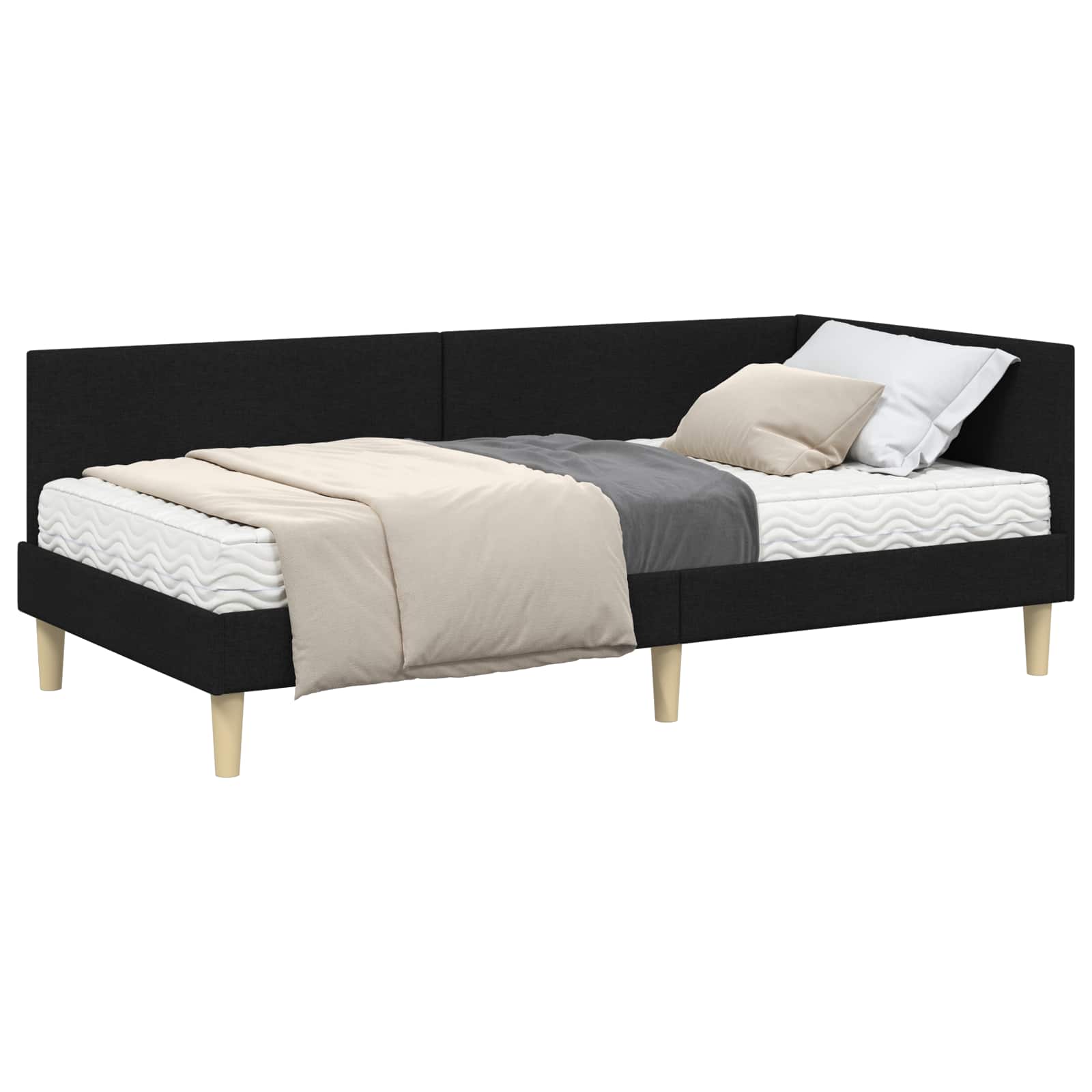 Hoekbedframe met Matras Anders met hoofdeinde 2 pcs Groen Stof is nu te koop bij PeponiXL, paradijselijk wonen!