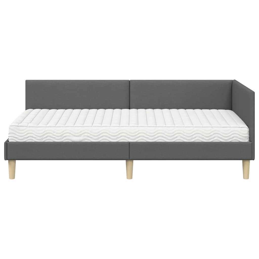 Hoekbedframe met Matras Anders met hoofdeinde 2 pcs Grijs Stof is nu te koop bij PeponiXL, paradijselijk wonen!