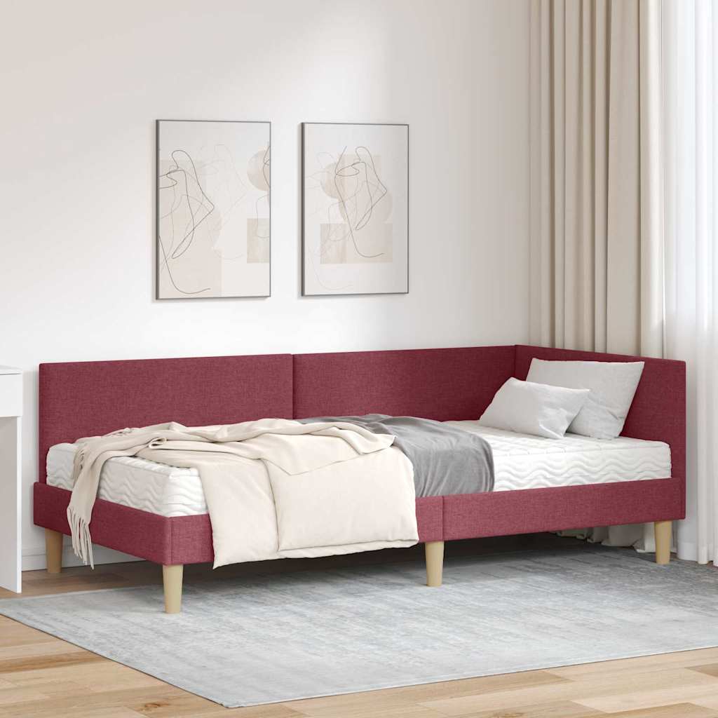 Hoekbedframe met Matras Anders met hoofdeinde 2 pcs Grijs Stof is nu te koop bij PeponiXL, paradijselijk wonen!