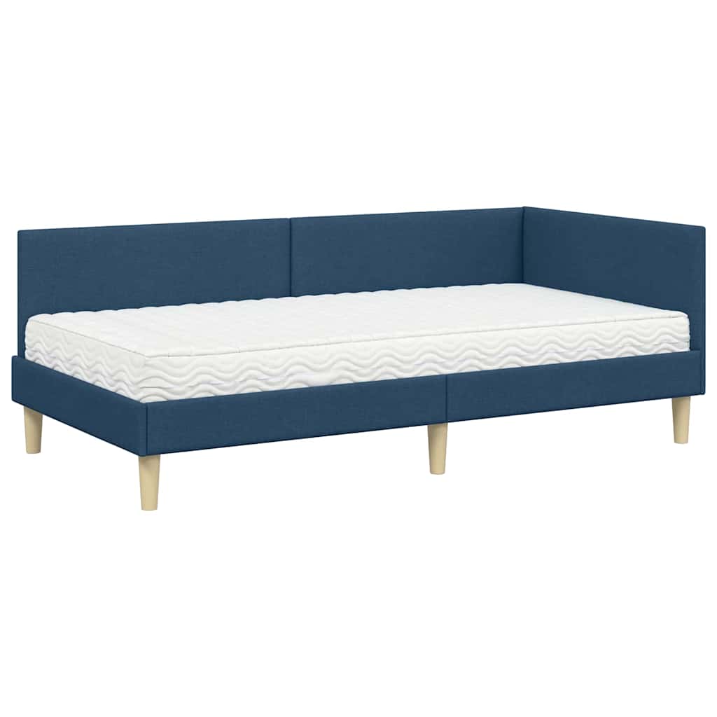 Hoekbedframe met Matras Anders met hoofdeinde 2 pcs Blauw Stof is nu te koop bij PeponiXL, paradijselijk wonen!