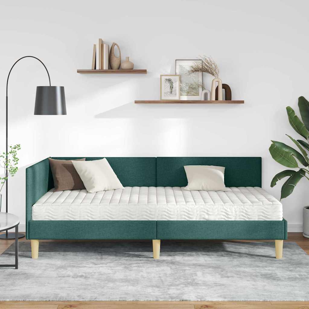 Hoekbedframe met Matras Anders met hoofdeinde 2 pcs Groen Stof is nu te koop bij PeponiXL, paradijselijk wonen!