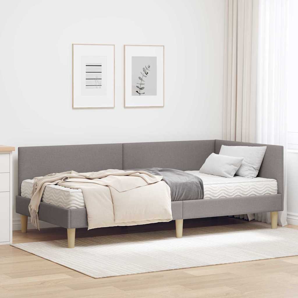 Hoekbedframe met Matras Anders met hoofdeinde 2 pcs Taupe Stof is nu te koop bij PeponiXL, paradijselijk wonen!