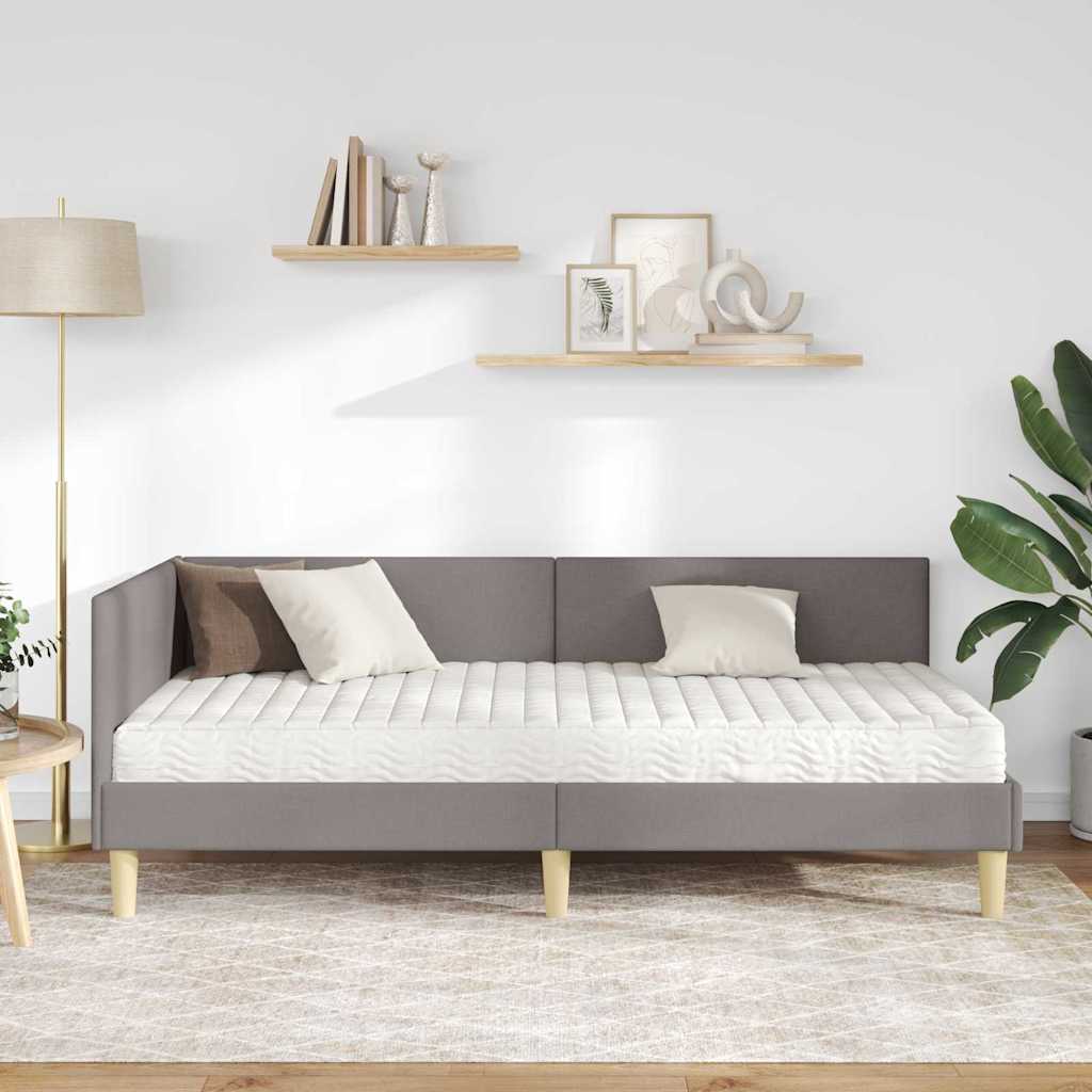 Hoekbedframe met Matras Anders met hoofdeinde 2 pcs Taupe Stof is nu te koop bij PeponiXL, paradijselijk wonen!