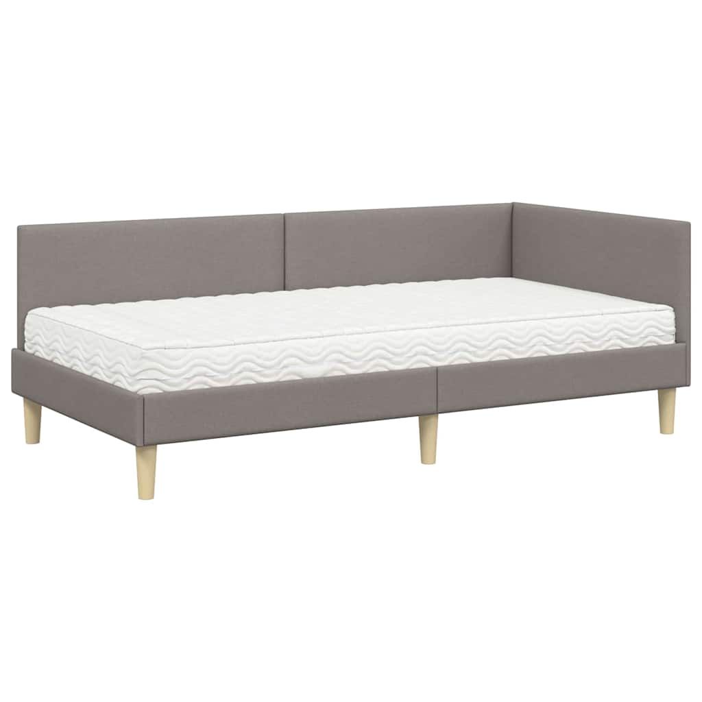 Hoekbedframe met Matras Anders met hoofdeinde 2 pcs Taupe Stof is nu te koop bij PeponiXL, paradijselijk wonen!