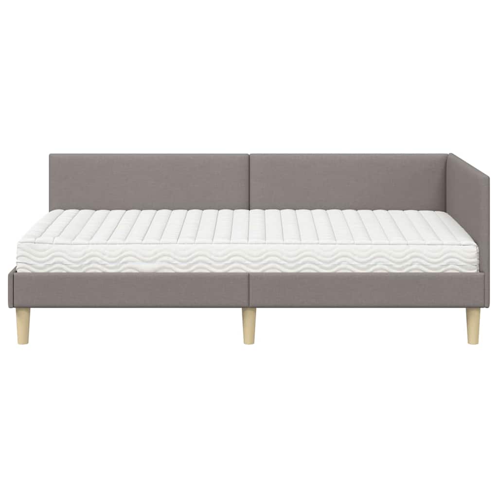 Hoekbedframe met Matras Anders met hoofdeinde 2 pcs Taupe Stof is nu te koop bij PeponiXL, paradijselijk wonen!