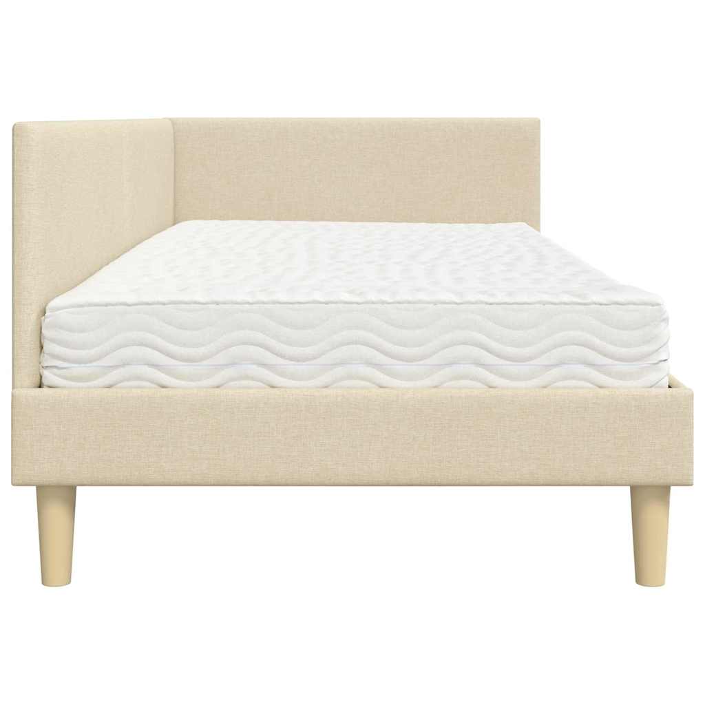 Hoekbedframe met Matras Anders met hoofdeinde 2 pcs Crème Stof is nu te koop bij PeponiXL, paradijselijk wonen!