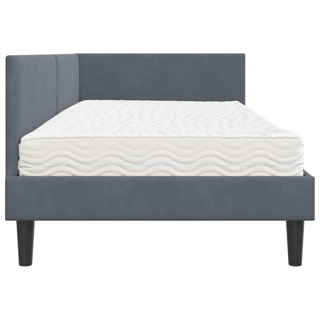 Hoekbedframe met Matras Anders 2 pcs Grijs Fluweel is nu te koop bij PeponiXL, paradijselijk wonen!