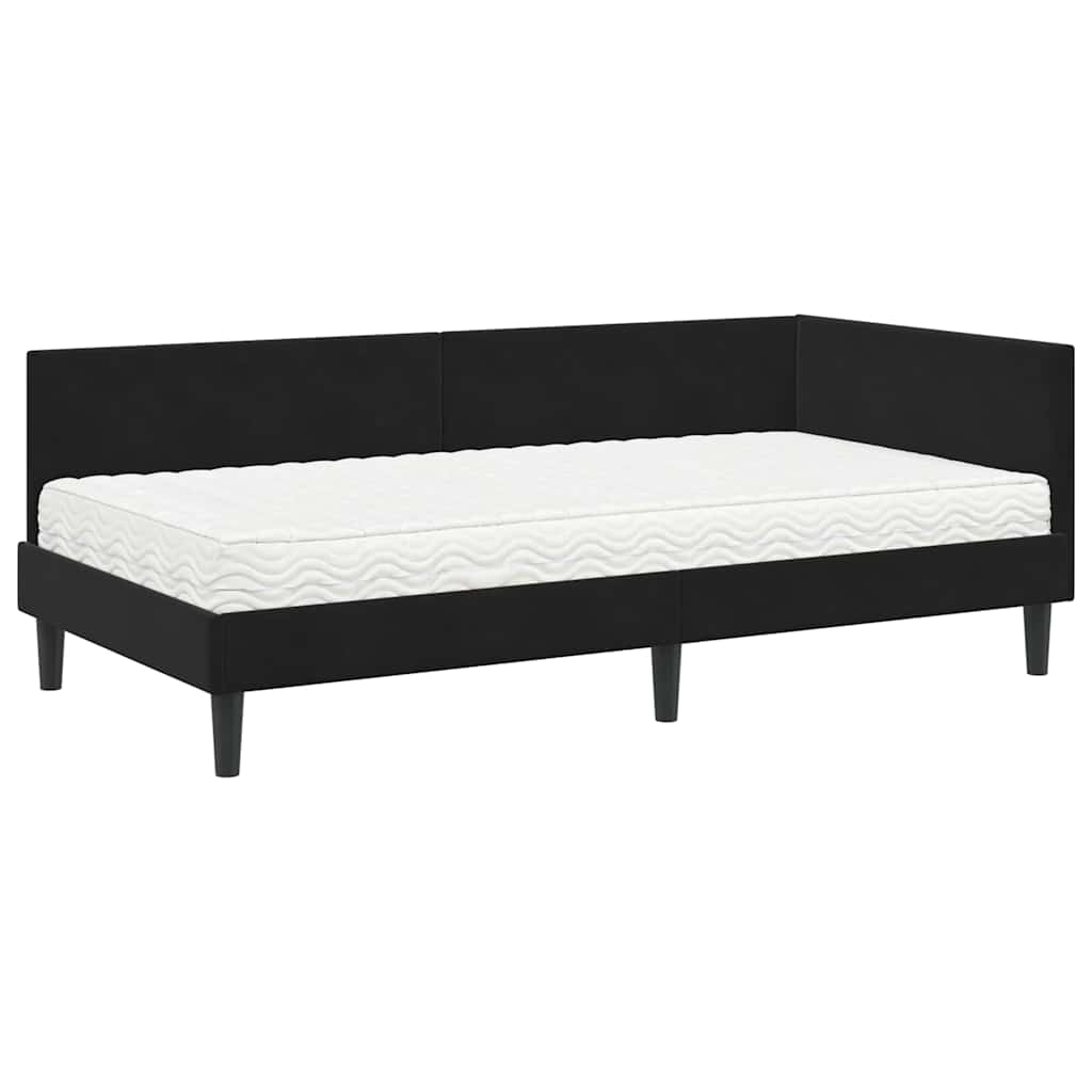 Hoekbedframe met Matras Anders 2 pcs Zwart Fluweel is nu te koop bij PeponiXL, paradijselijk wonen!