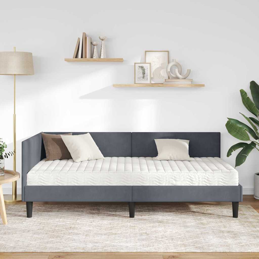 Hoekbedframe met Matras Anders 2 pcs Grijs Fluweel is nu te koop bij PeponiXL, paradijselijk wonen!