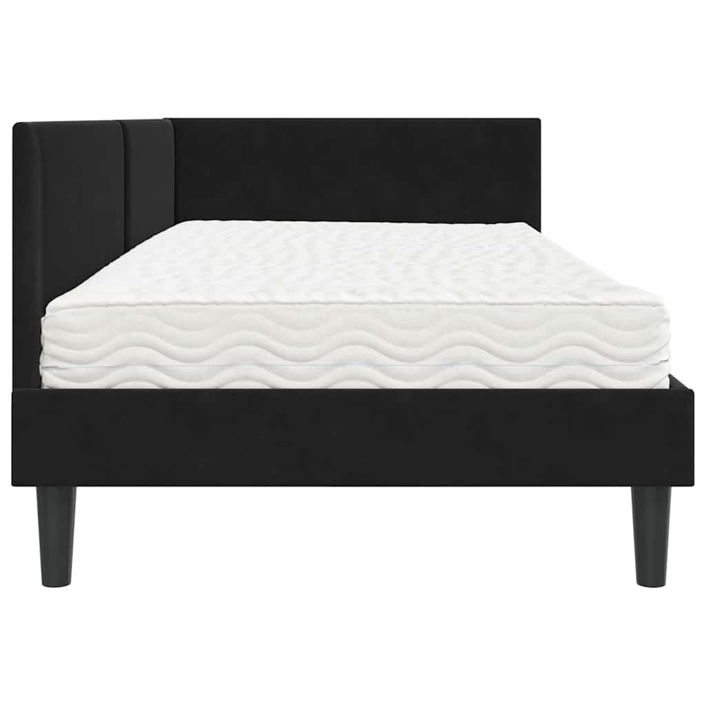 Hoekbedframe met Matras Anders 2 pcs Zwart Fluweel is nu te koop bij PeponiXL, paradijselijk wonen!