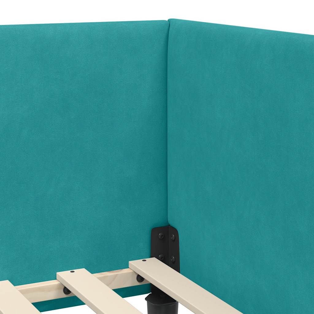 Hoekbedframe met Matras Anders 2 pcs Turquoise Fluweel is nu te koop bij PeponiXL, paradijselijk wonen!