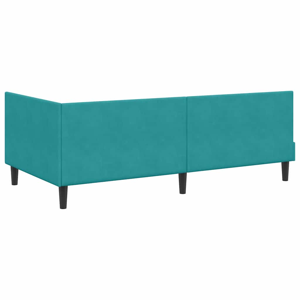 Hoekbedframe met Matras Anders 2 pcs Turquoise Fluweel is nu te koop bij PeponiXL, paradijselijk wonen!