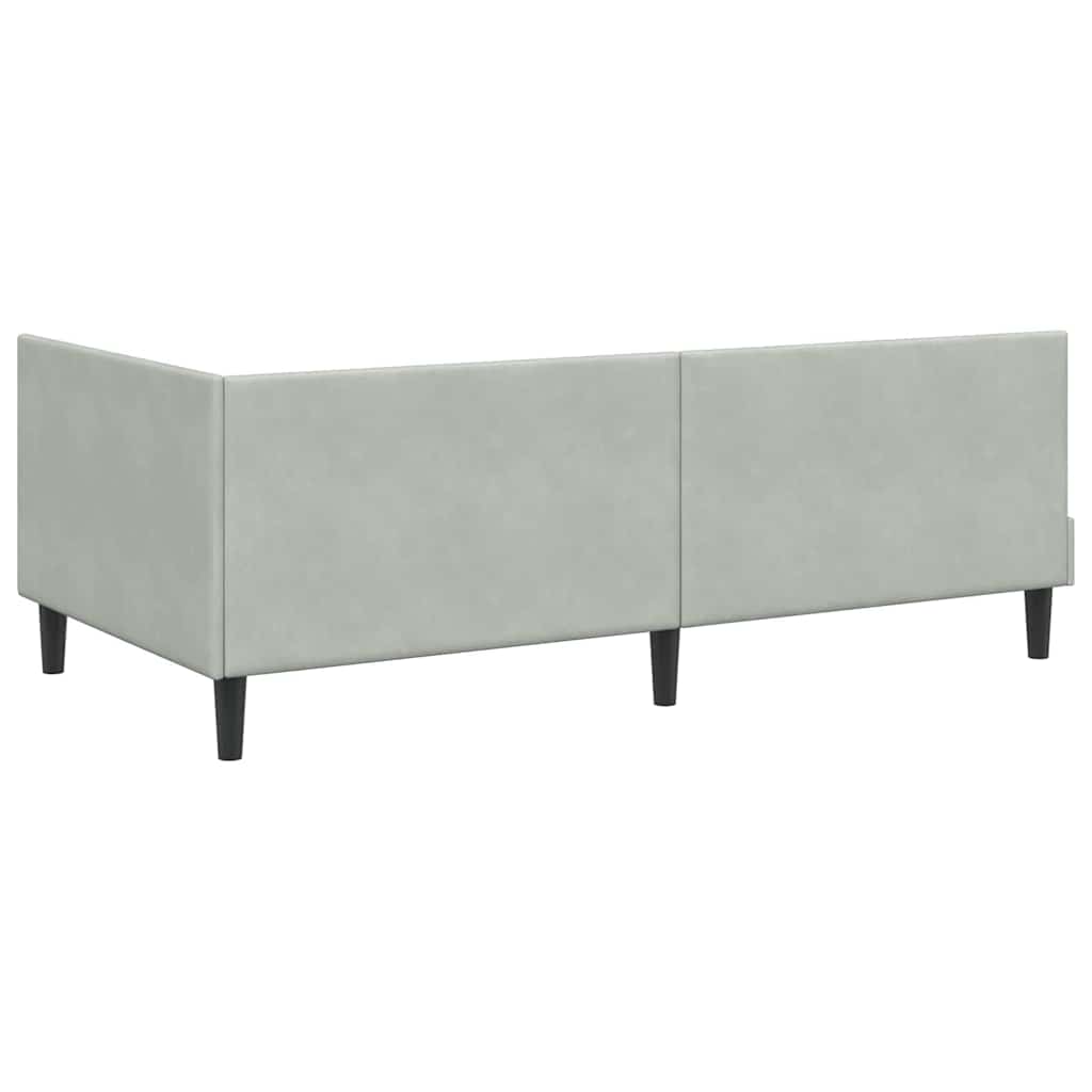 Hoekbedframe met Matras Anders 2 pcs Lichtgrijs Fluweel is nu te koop bij PeponiXL, paradijselijk wonen!