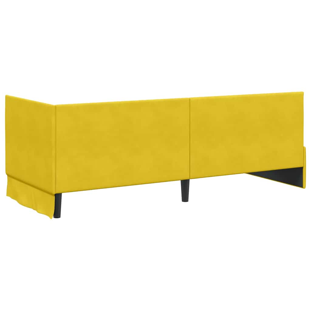 Hoekbedframe met Matras met hoofdeinde 2 pcs Geel Fluweel is nu te koop bij PeponiXL, paradijselijk wonen!