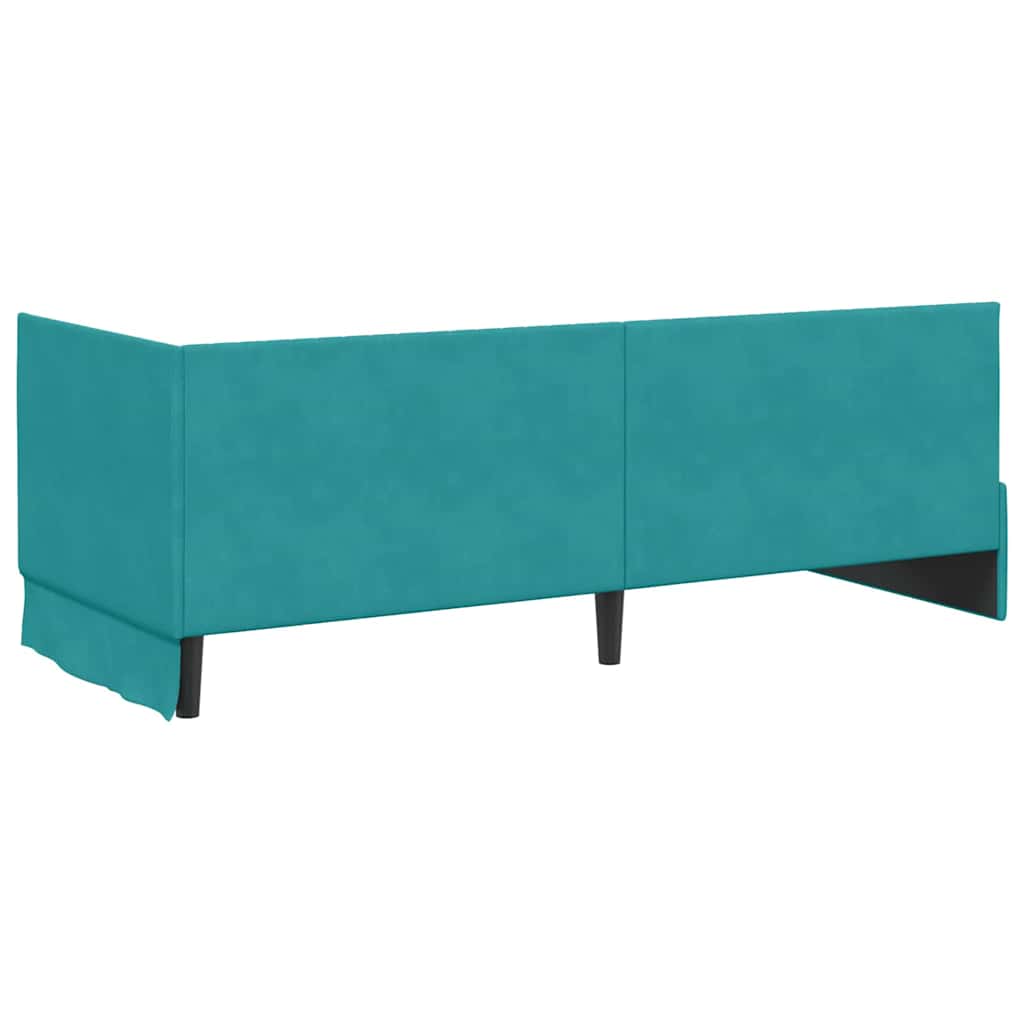 Hoekbedframe met Matras met hoofdeinde 2 pcs Turquoise Fluweel is nu te koop bij PeponiXL, paradijselijk wonen!