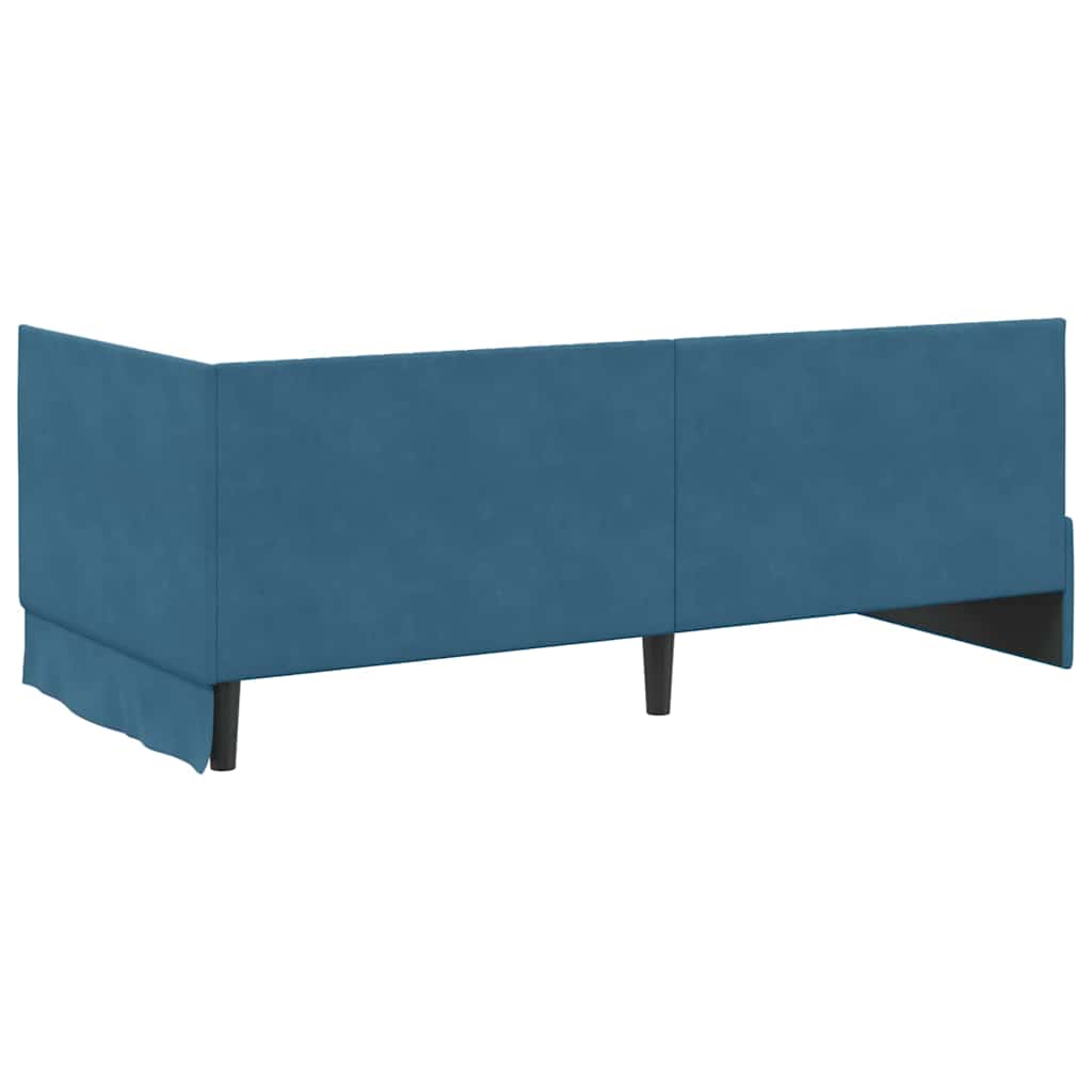 Hoekbedframe met Matras met hoofdeinde 2 pcs Blauw Fluweel is nu te koop bij PeponiXL, paradijselijk wonen!
