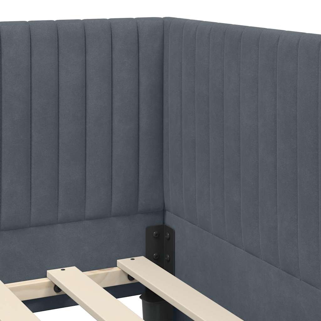 Hoekbedframe met Matras met hoofdeinde 2 pcs Grijs Fluweel is nu te koop bij PeponiXL, paradijselijk wonen!