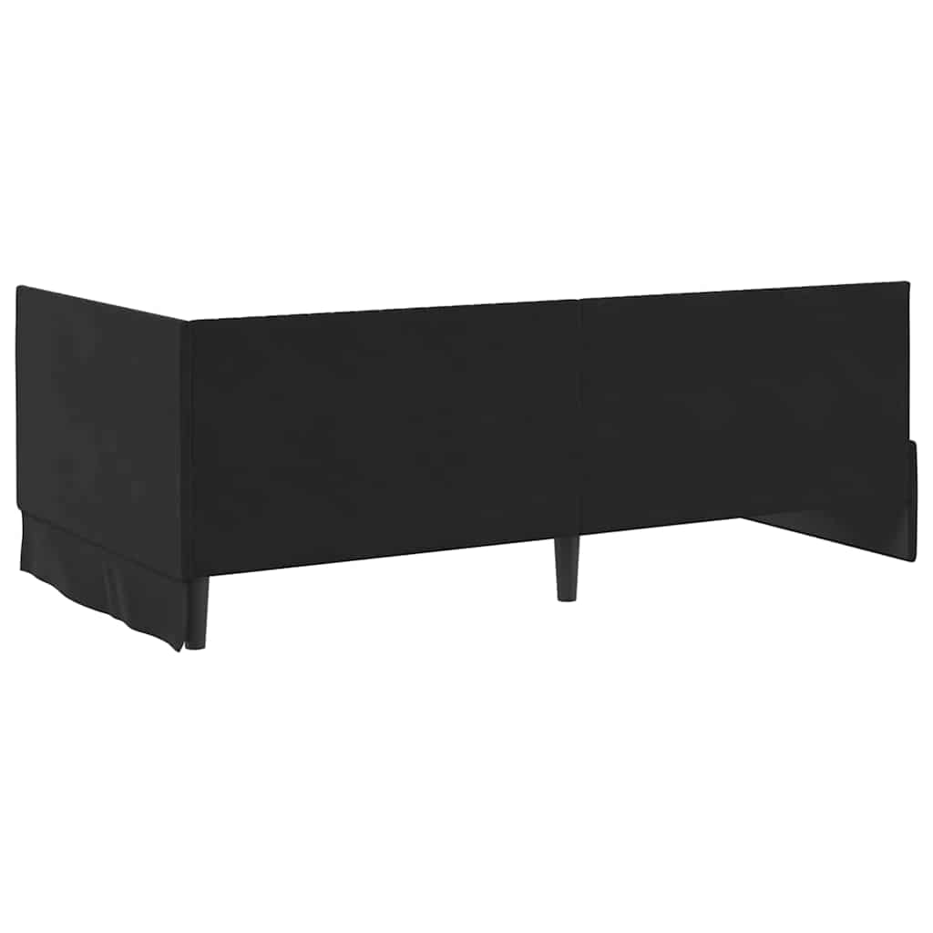 Hoekbedframe met Matras met hoofdeinde 2 pcs Zwart Fluweel is nu te koop bij PeponiXL, paradijselijk wonen!