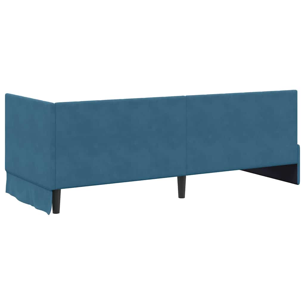 Hoekbedframe met Matras met hoofdeinde 2 pcs Blauw Fluweel is nu te koop bij PeponiXL, paradijselijk wonen!