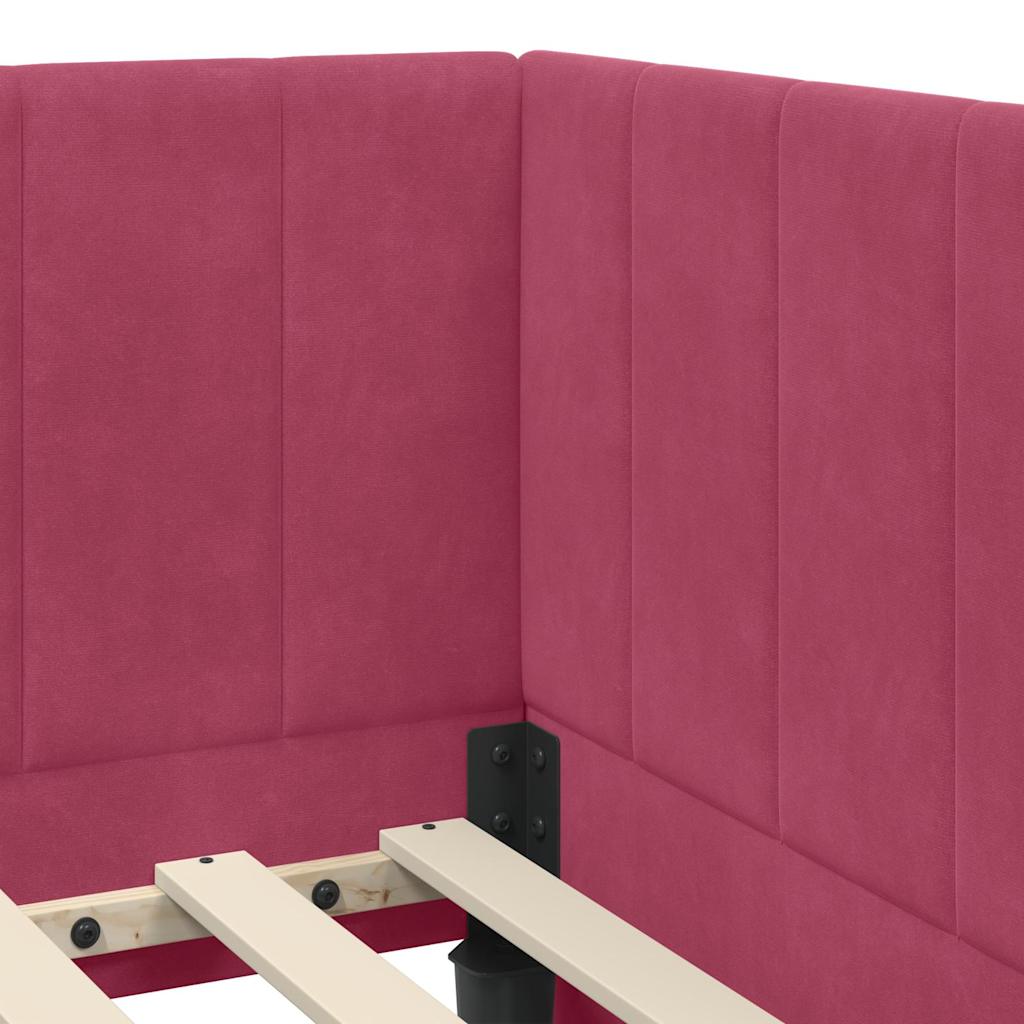 Hoekbedframe met Matras met hoofdeinde 2 pcs Groen Fluweel is nu te koop bij PeponiXL, paradijselijk wonen!