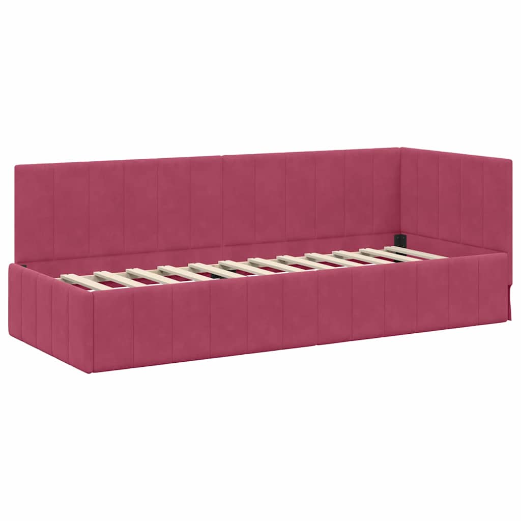 Hoekbedframe met Matras met hoofdeinde 2 pcs Groen Fluweel is nu te koop bij PeponiXL, paradijselijk wonen!